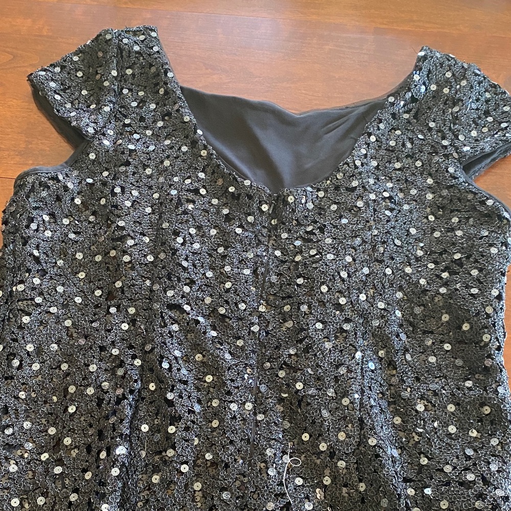 🔥Bundle 3 for $50🔥 Adrianna Papell Black Sequin Cap Sleeve Shift Dress PLUS SIZE - Picture 8 of 8